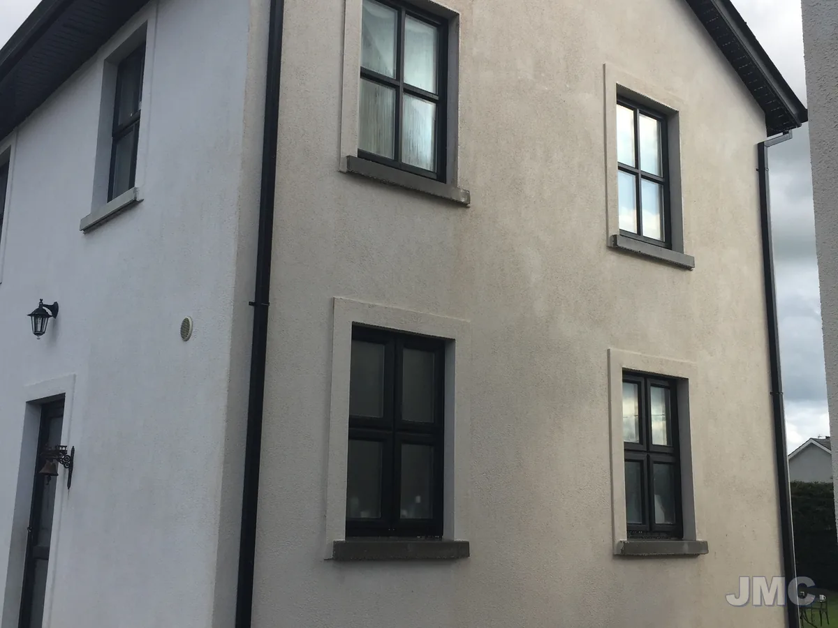 After: Gable wall, red algae removed