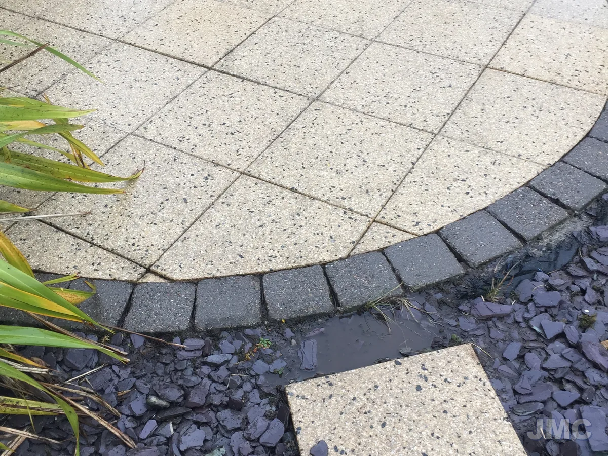 After: Circular patio, back to the original colour