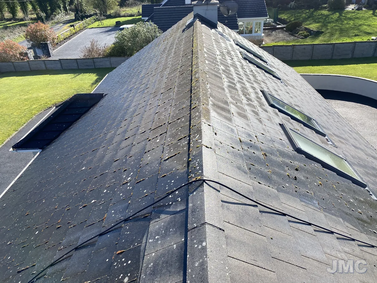 Before: Roof cleaned and sealed
