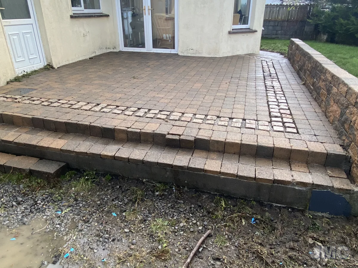 After: Brick patio and steps washed