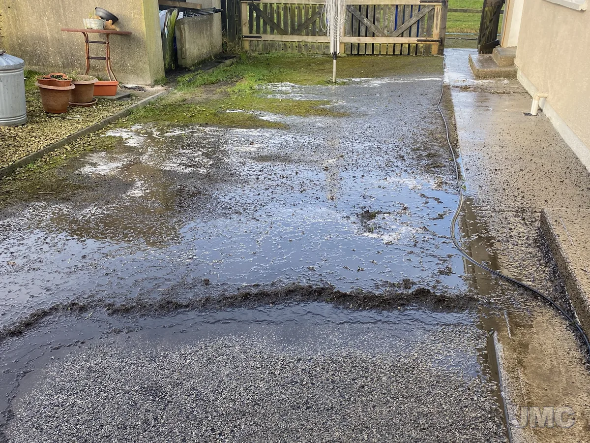 Before: Farmyard, washed back to clean tarmac