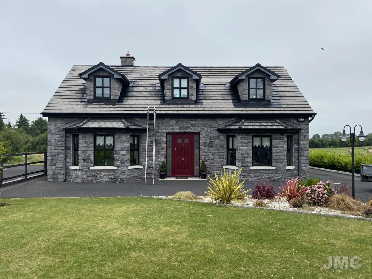 Before: Stone house, roof sealed