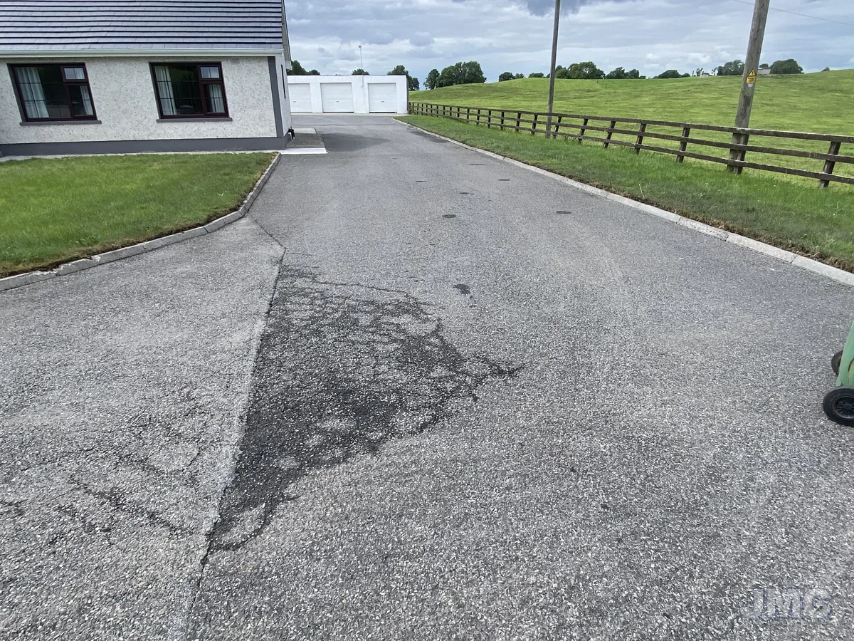 Before: Farmhouse drive, faded to fresh