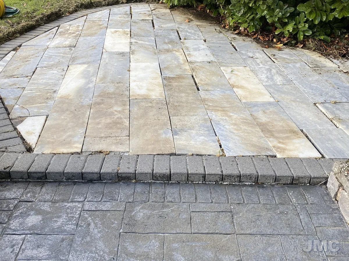 After: Stone paving and steps cleaned
